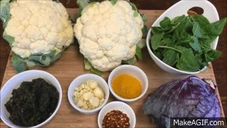 Seared Cauliflower & Baby Spinach with Pistachio Pesto on Grilled Ciabatta