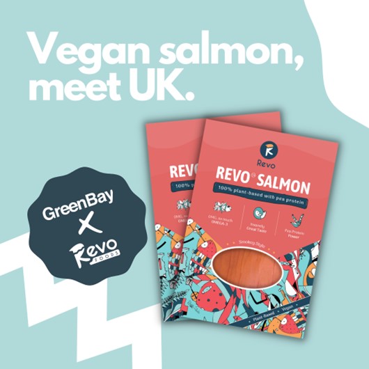 Plant-Based Grocery Delivery Start-Up GreenBay partners with Revo Foods to bring Vegan Seafood to the UK.